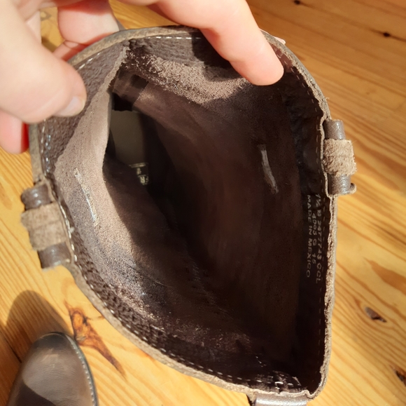 Frye Shirley Leather Cross Stitch Detail Tall Riding Pull Tab Boots👢 Size 7 1/2 - Picture 7 of 8